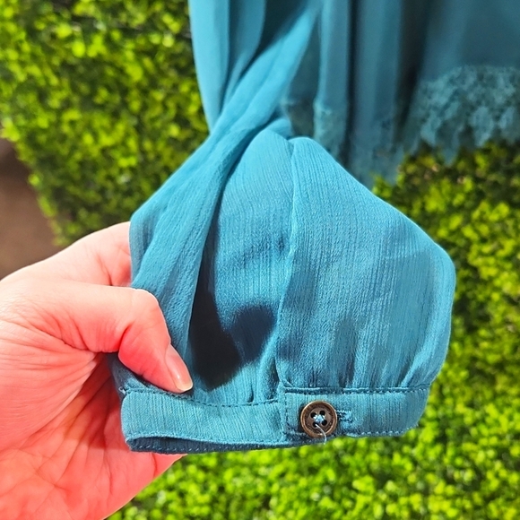 Blue Lace Long Sleeve Top - Size S - Maurices - Picture 3 of 7